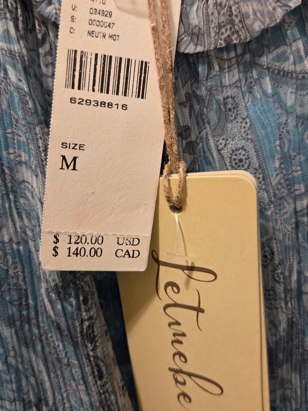 Anthropologie Light Blue Paisley Puff-Sleeve Blouse
